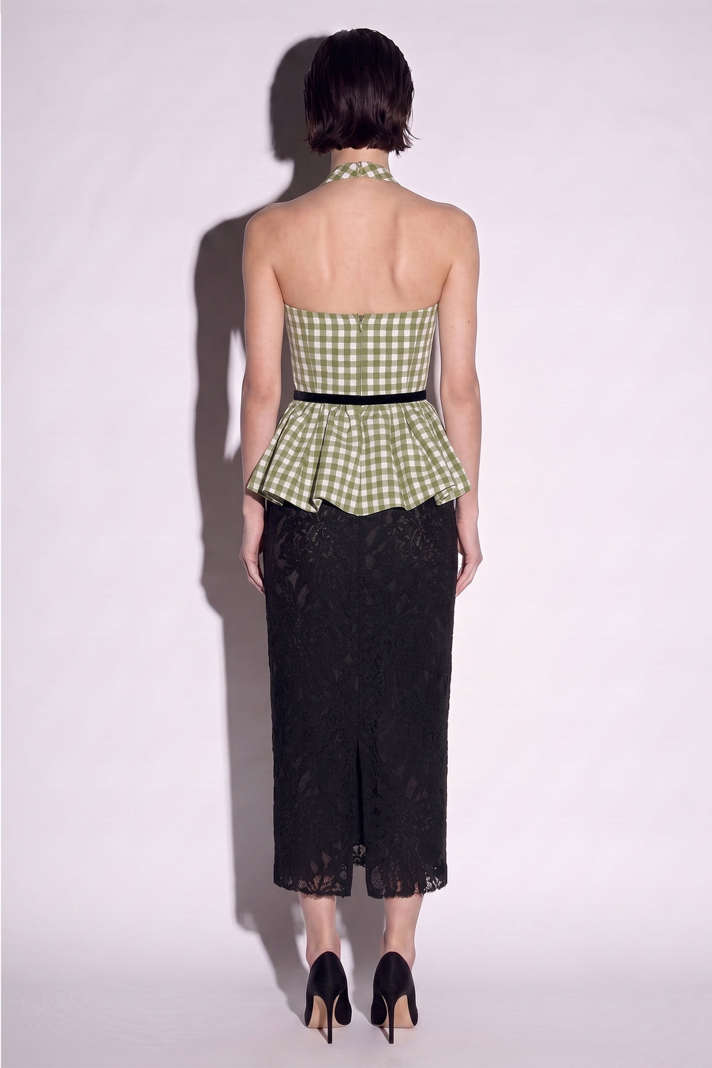 HALTER YAKA PÖTİKARELI PEPLUM ÜST